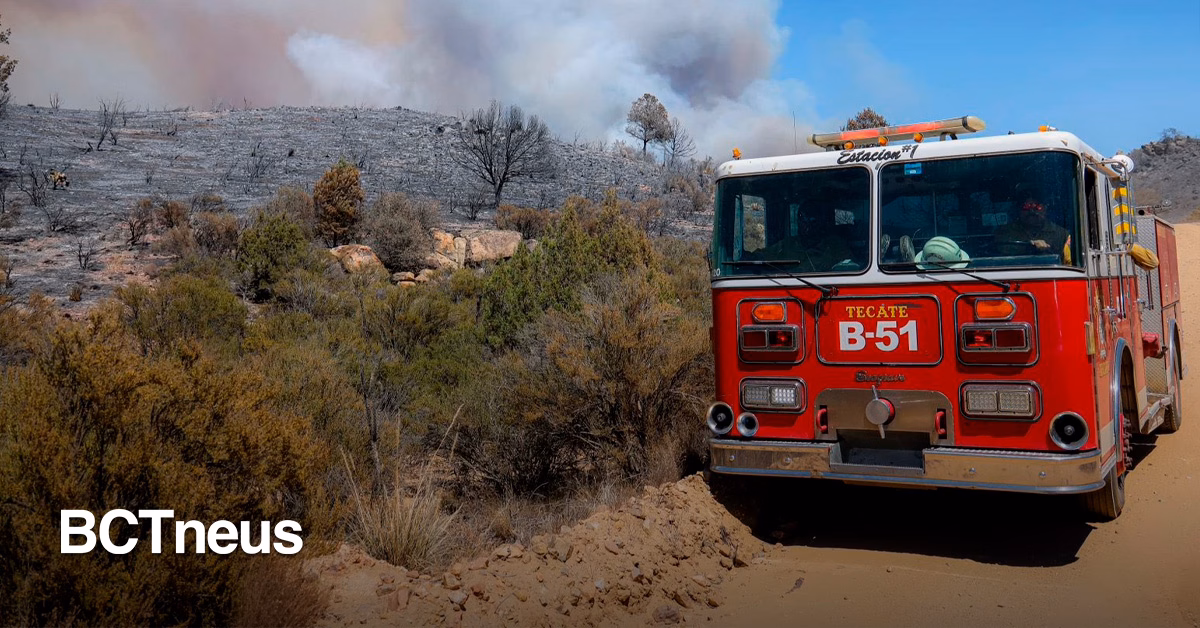 Articulo - Cerca de extinguirse incendio forestal en Tecate tras 250 brigadistas en acción 