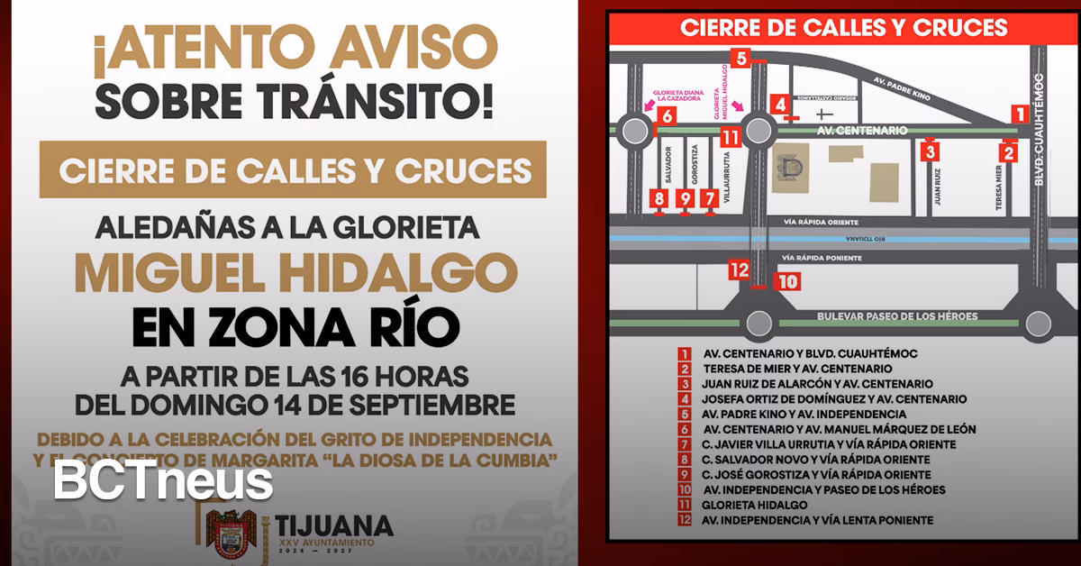 Articulo - Operativo de seguridad y vialidad en Tijuana por festejos del 15 de septiembre