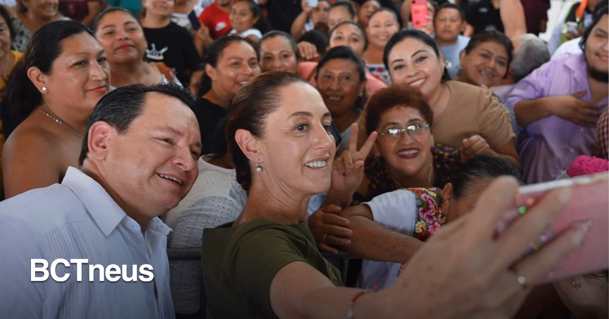 Articulo - Sheinbaum en Yucatán: 15 mil mdp en apoyos para las familias