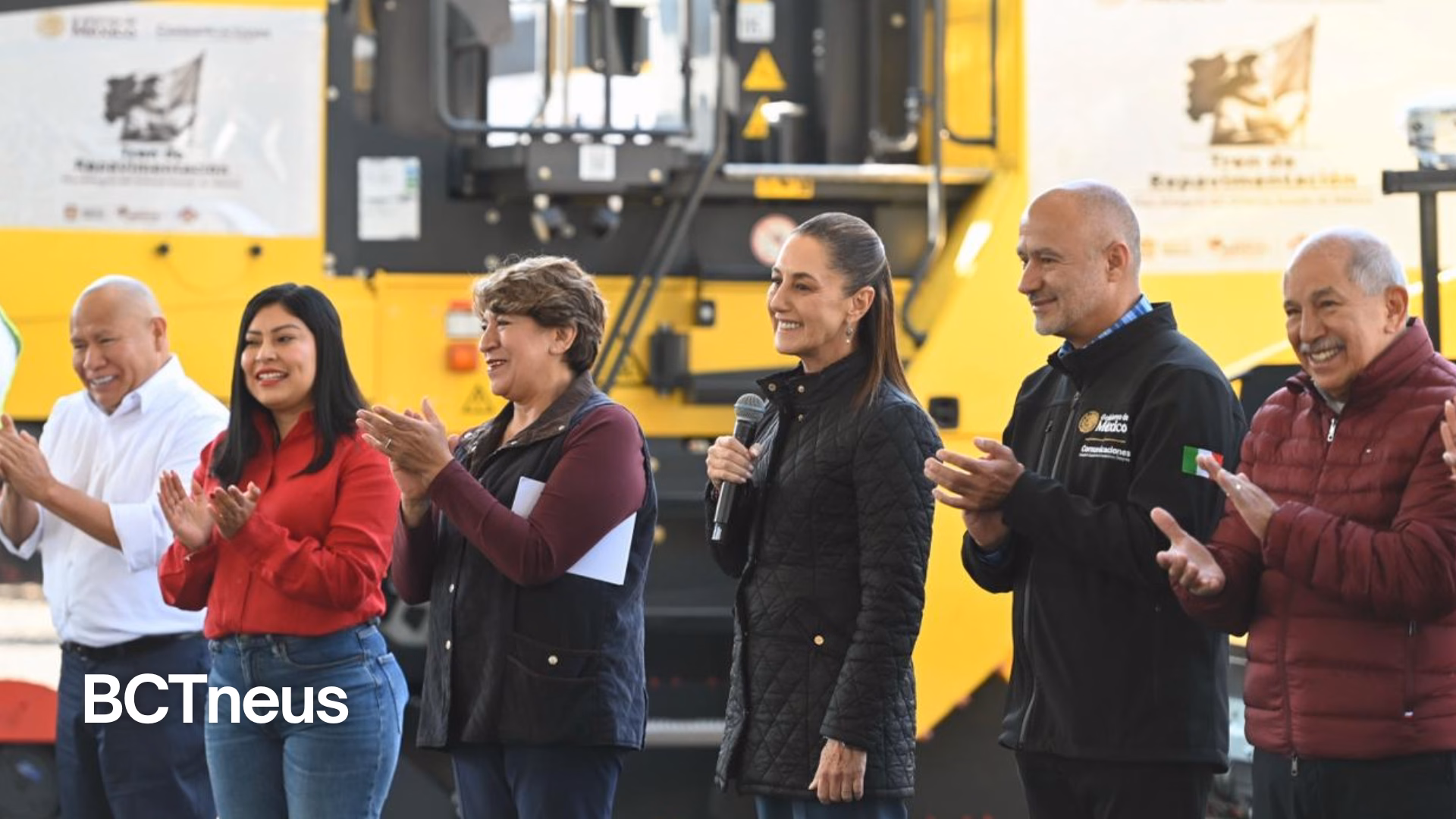 Articulo - Sheinbaum cumple meta de trenes de pavimentación en el oriente del Edomex