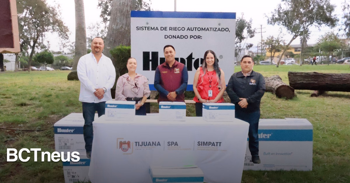 Articulo - Más verde para la ciudad: donan aspersores al Parque de la Amistad