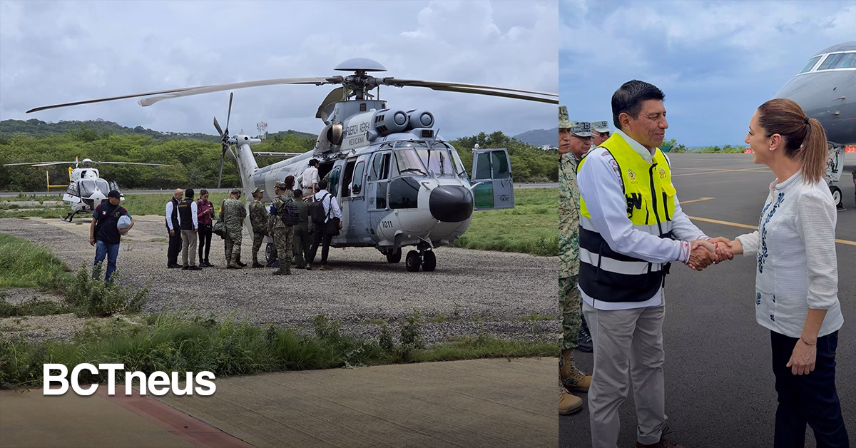 Articulo - Sheinbaum llega a Oaxaca para supervisar daños tras el paso del huracán "Erick"