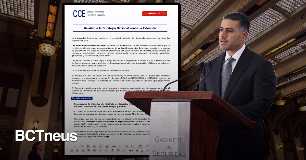Articulo - Consejo Coordinador Empresarial aplaude nueva Estrategia Nacional Antiextorsión
