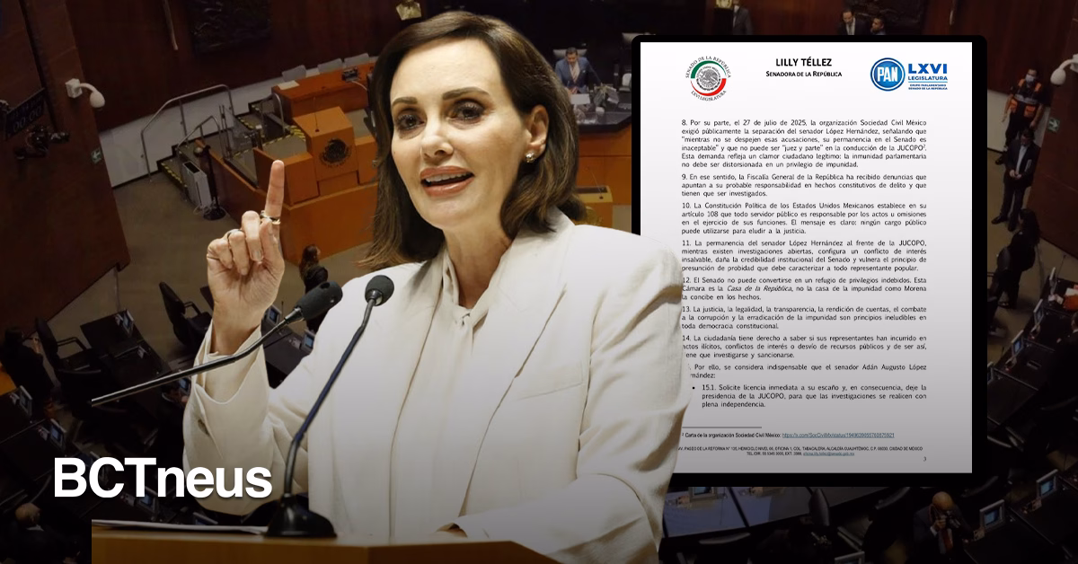 Articulo - “El Senado no debe ser refugio”: Lilly Téllez pide licencia de Adán Augusto por escándalo