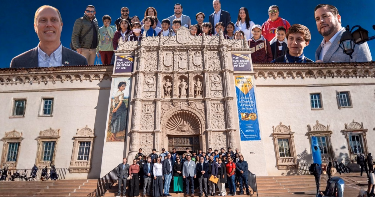 Articulo - Burgueño y cónsul de EUA en Tijuana hacen recorrido binacional con estudiantes tijuanenses en museo de arte de San Diego
