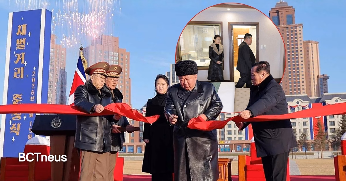Articulo - Kim Jong-un inaugura viviendas para familias de soldados norcoreanos caídos en Guerra de Ucrania
