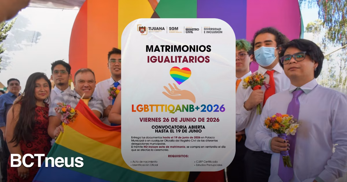 Articulo - Alistan jornada de Matrimonios Colectivos LGBTTTIQANB+ para 2026  EN TIJUANA