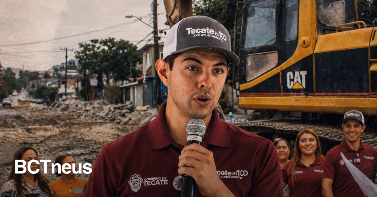 Articulo - Román Cota pone en marcha obra de concreto en la calle Francisco Villa