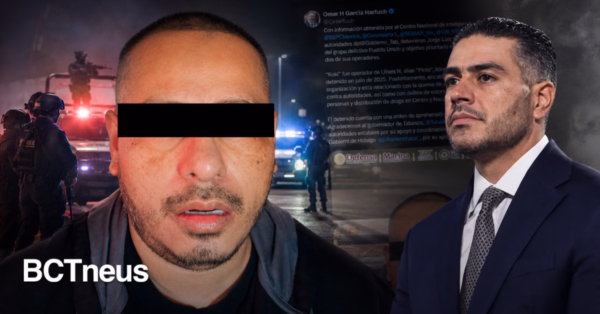 Articulo - Harfuch anuncia captura de “El Koki”, líder de Pueblo Unido y exoperador ligado a La Barredora